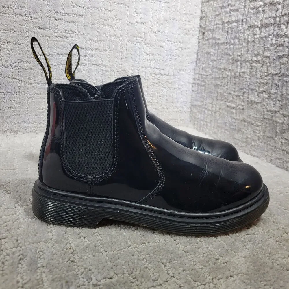 Dr Martens Youth Size 3Y US Black Patent Leather Chelsea Boots 32976 J